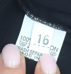 Womens UK Size 16 Death Kitty Black  Tank