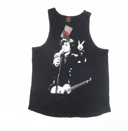 Womens UK Size 16 Death Kitty Black Basic Tank