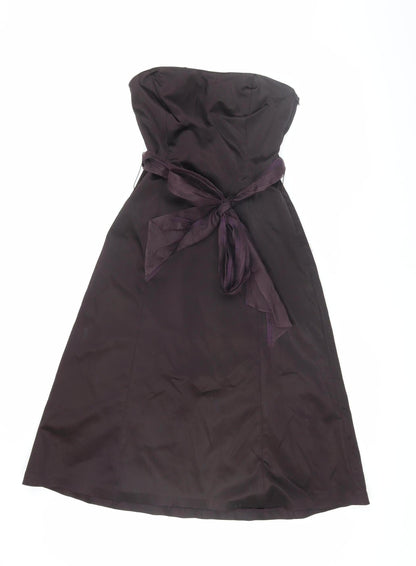 Coast Women's Black Midi A-Line Strapless Dress, Size 10