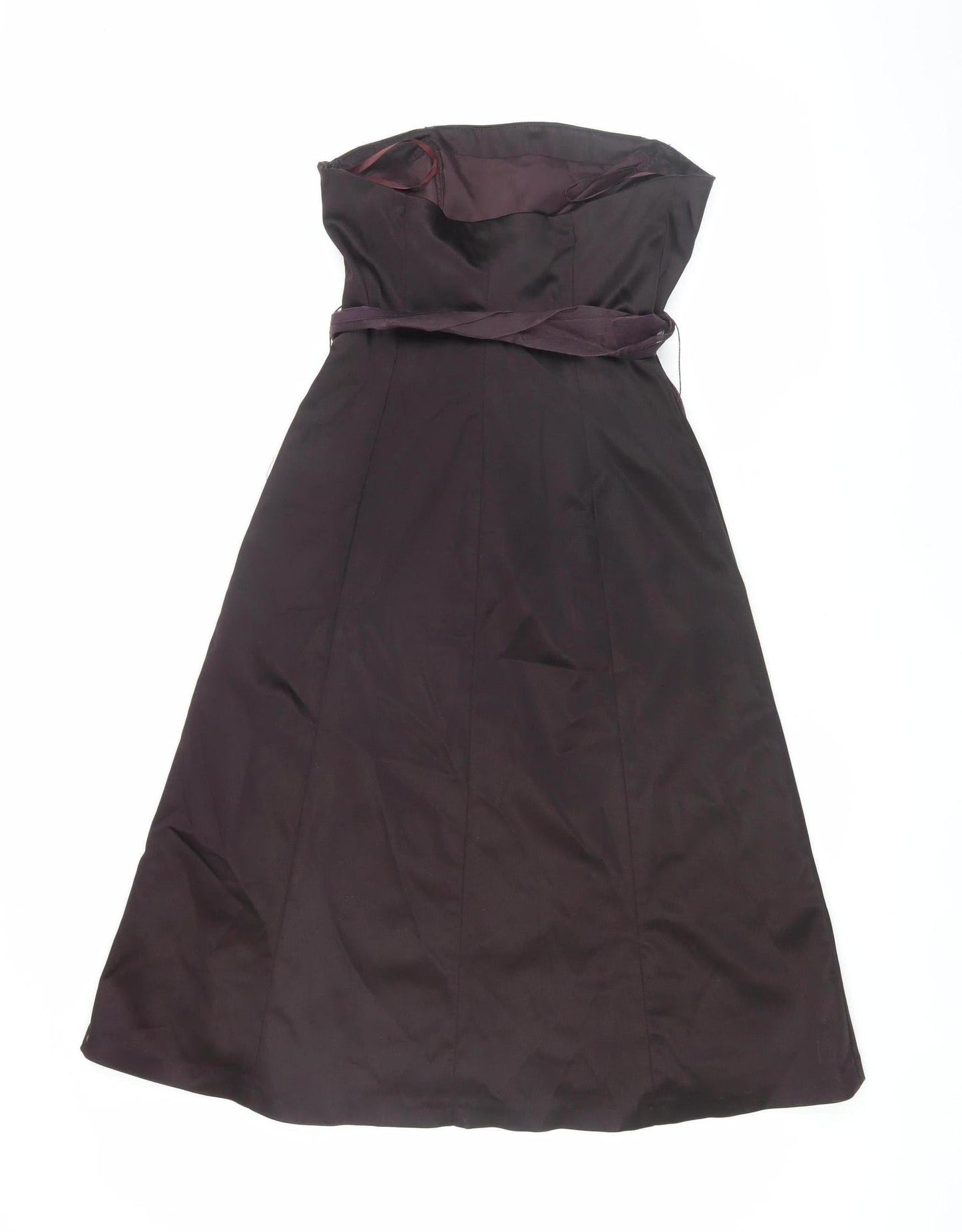 Coast Women's Black Midi A-Line Strapless Dress, Size 10