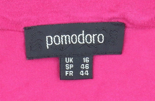 Womens UK Size 16 Pomodoro Pink Shrug Jumper