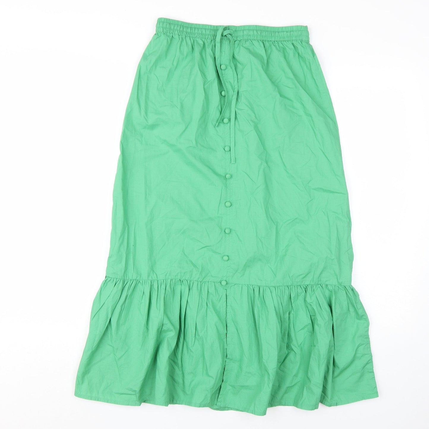 Marks and Spencer Green Midi Button Skirt - Size 6