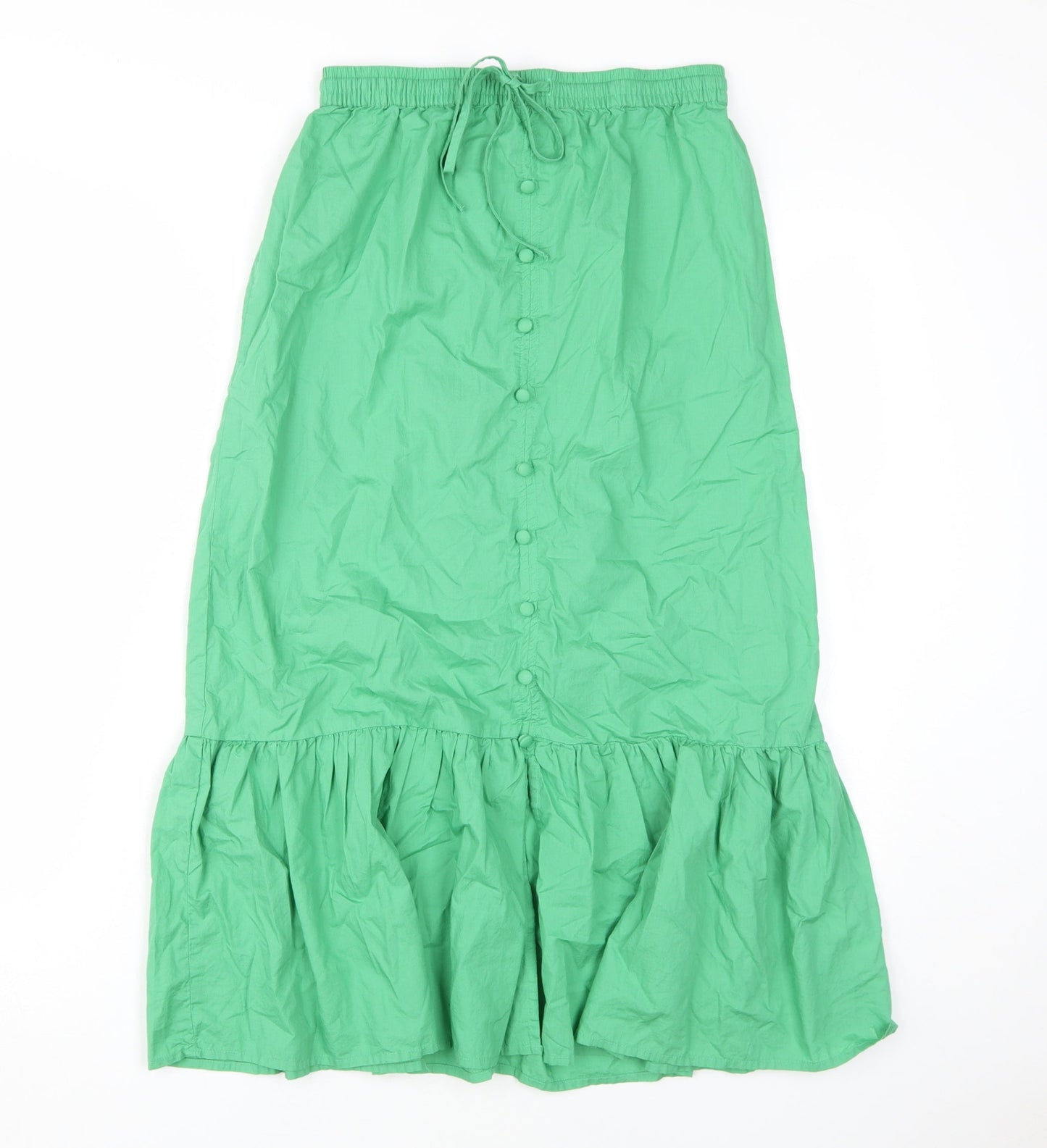 Marks and Spencer Women's Green Cotton Skirt, Size 8