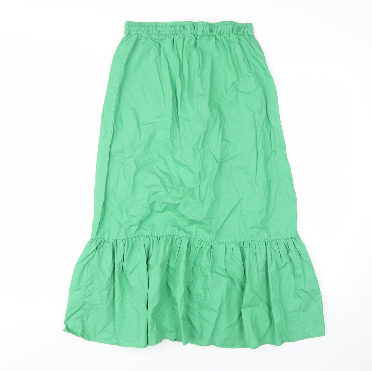 Marks and Spencer Women's Green Cotton Skirt, Size 8