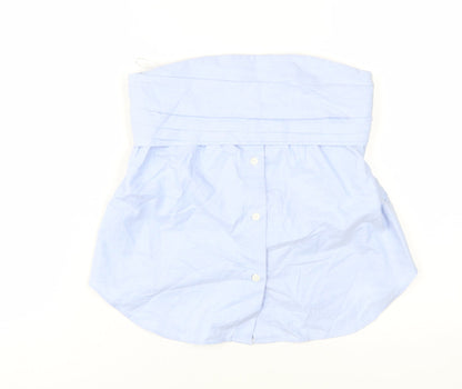 Womens UK Size 2 Zara Blue Cropped Blouse