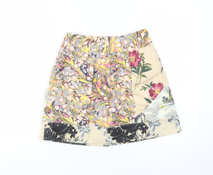 Leifnotes Women's Multicoloured Floral Skirt, Size 2