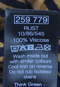 M&Co Women's Brown Animal Print A-Line Midi Skirt 18