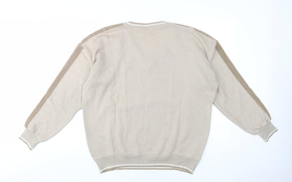 Gabicci Men's Beige V-Neck Pullover Jumper 2XL