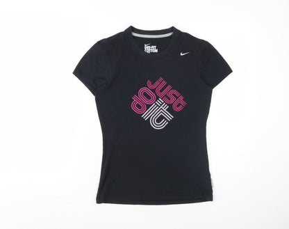 Womens UK Size S Nike Black Basic T-Shirt