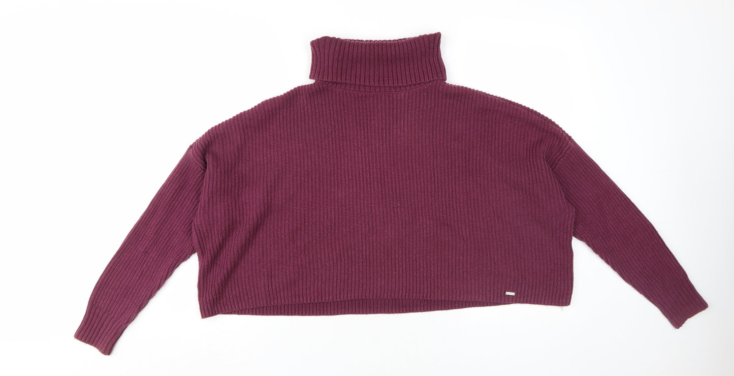 Womens UK Size XS Hollister Purple Pullover Jumper