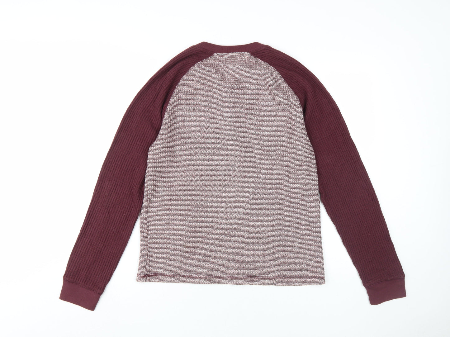 Old Navy Men's Red Henley Long Sleeve T-Shirt M