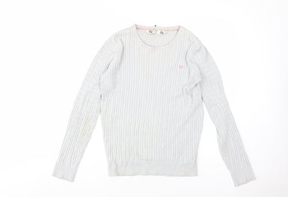 Crew Clothing Co. Women's Ivory Cotton Pullover Jumper Size 12