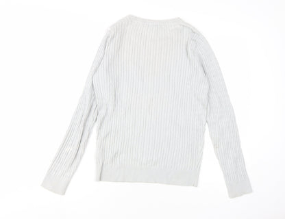 Crew Clothing Co. Women's Ivory Cotton Pullover Jumper Size 12