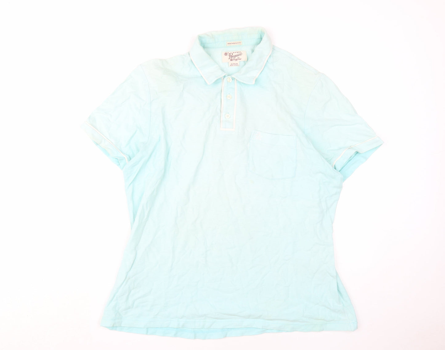 Penguin Men’s Blue Slim Fit Polo XL