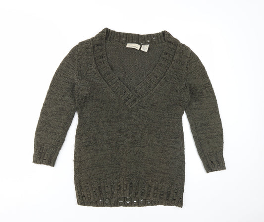 DKNY JEANS Women's Green Pullover Jumper - Size L