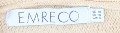 Womens UK Size 10 Emreco Beige Jumper Jumper