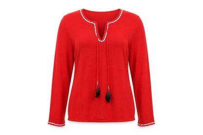 Oasis Women's Red Tunic Size 14 with Tasselled Accents
