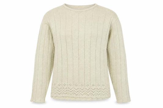 Front view of Honor Millburn Women's Beige L Knit jumper
