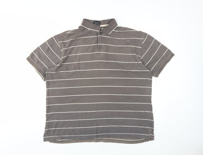 Trespass Men's Brown Striped Polo Shirt XL