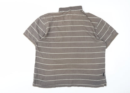 Trespass Men's Brown Striped Polo Shirt XL