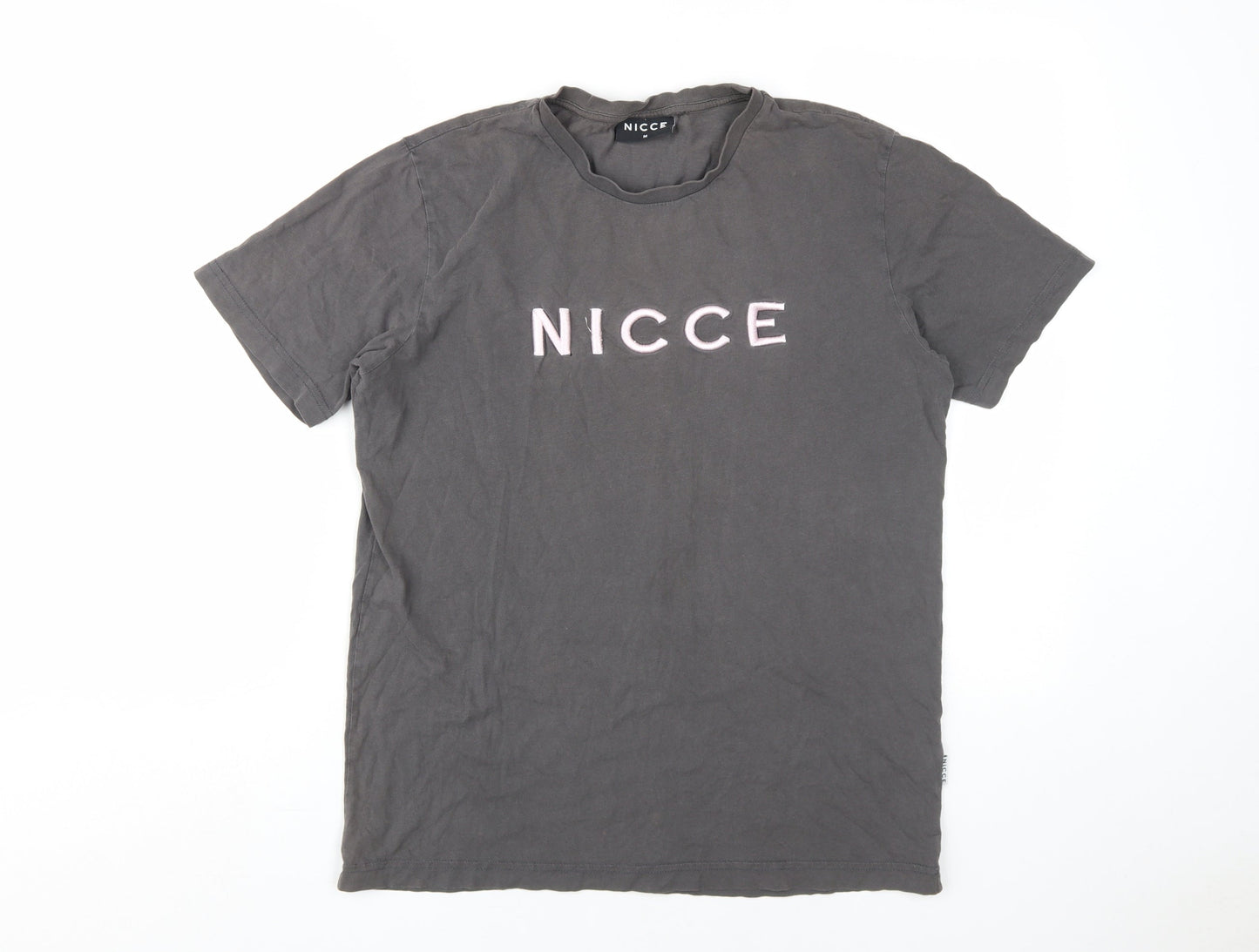 Nicce Men's Grey Medium Crew Neck Logo T-Shirt