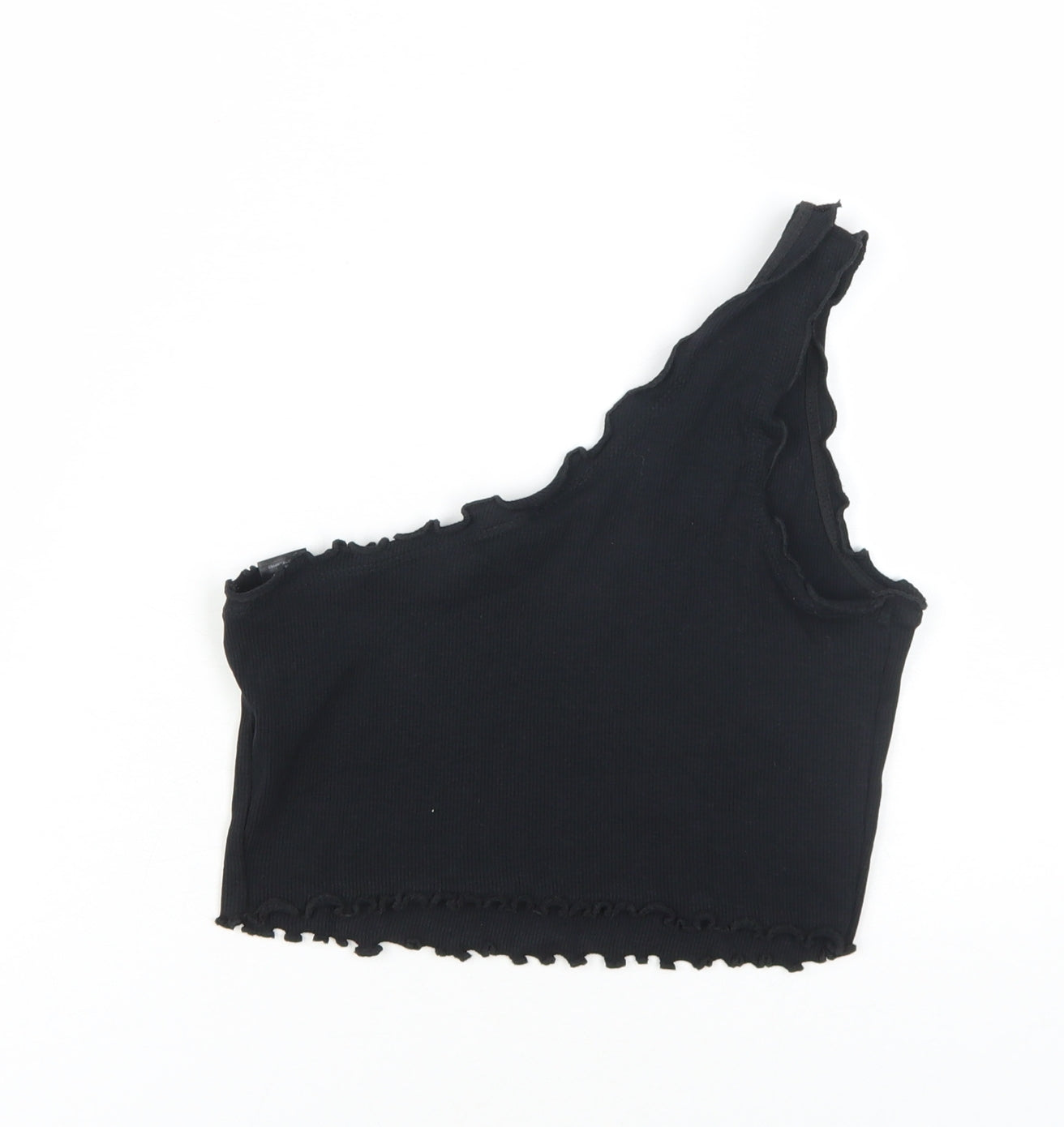 Womens UK Size 12 COLLUSION Black Cropped Tank