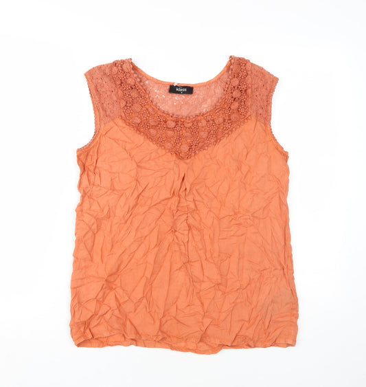 Womens UK Size 12 Klass Orange Basic Blouse