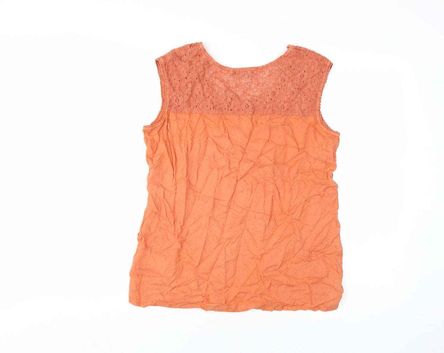 Womens UK Size 12 Klass Orange Basic Blouse
