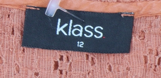 Womens UK Size 12 Klass Orange Basic Blouse