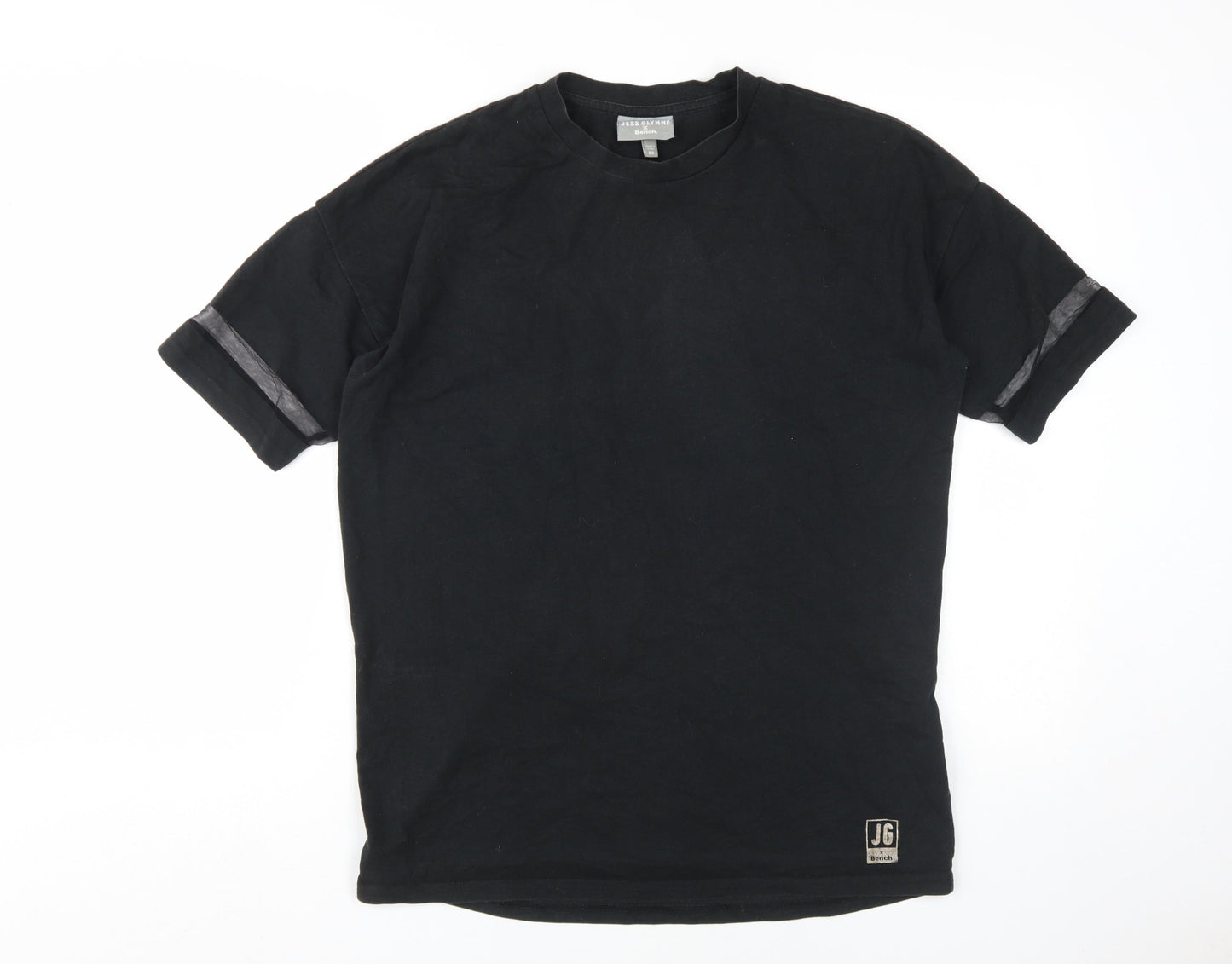 Unisex Adults UK Size XS Bench Black Basic T-Shirt