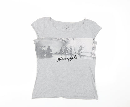 Pineapple Women's Grey Scoop Neck T-Shirt, Size 14