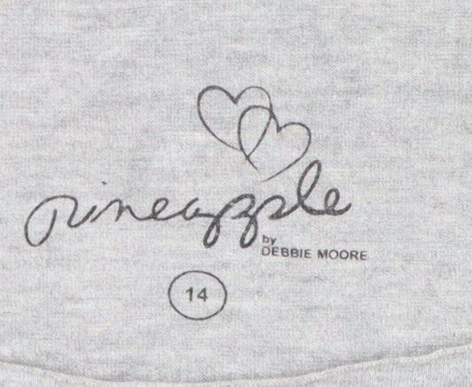 Pineapple Women's Grey Scoop Neck T-Shirt, Size 14