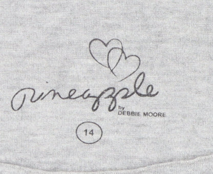 Pineapple Women's Grey Scoop Neck T-Shirt, Size 14