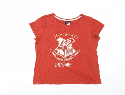Womens UK Size 12-14 Harry Potter Red Basic T-Shirt
