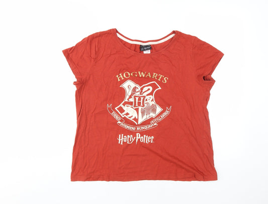Womens UK Size 12-14 Harry Potter Red Basic T-Shirt