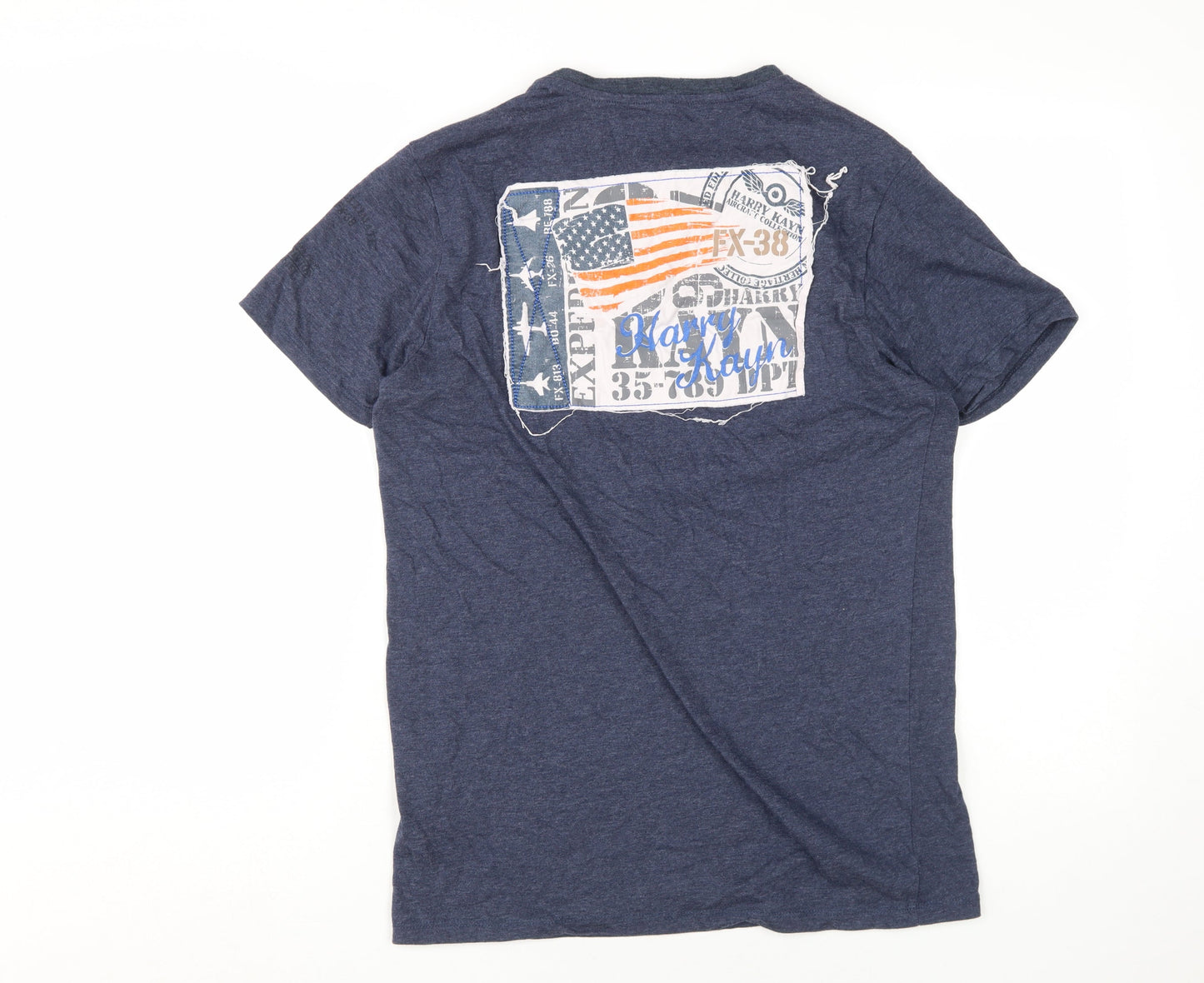 Harry Kayan Men's Blue Graphic Print T-Shirt Size 16