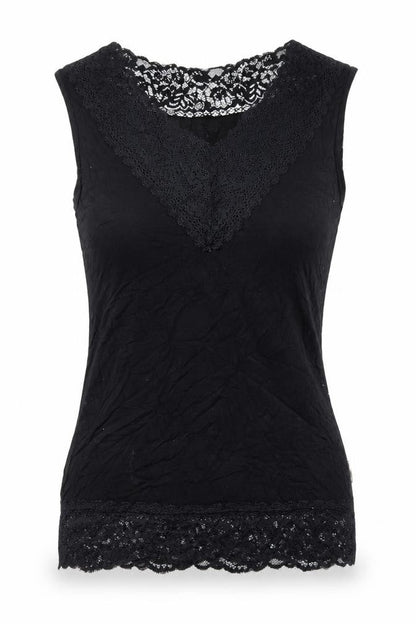 Womens UK Size 1 Post Card Black Basic Tank