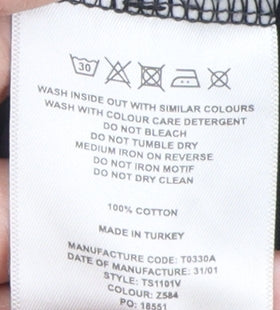 Lyle & Scott Men's Black Crew Neck T-Shirt, Size S, Cotton