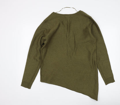 First and I Women's Green V-Neck Knit Tunic Jumper L