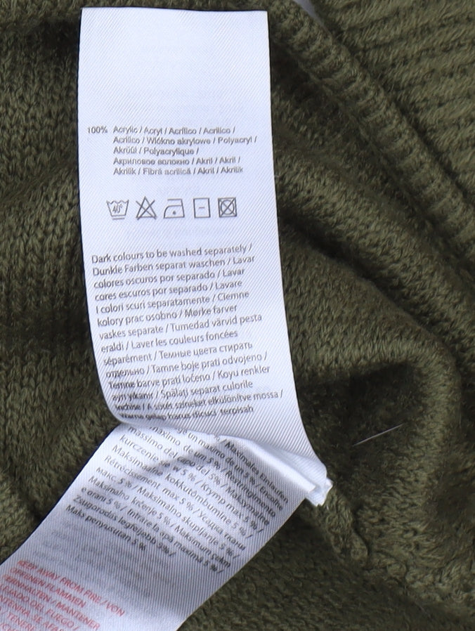 First and I Women's Green V-Neck Knit Tunic Jumper L