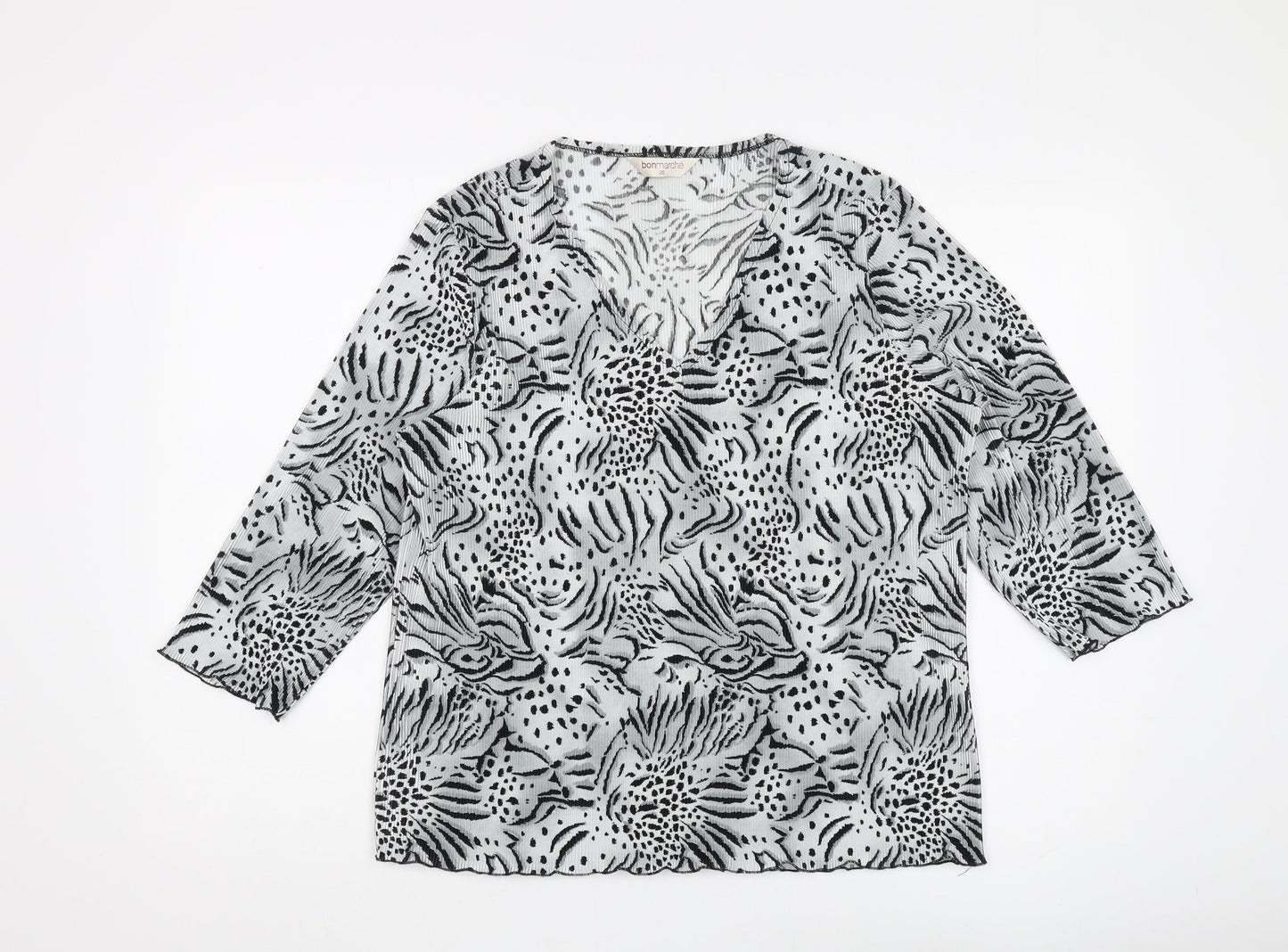 Bonmarche Women's Black & White Animal Print Tunic, Size 22