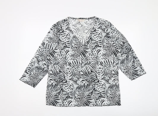 Bonmarche Women's Black & White Animal Print Tunic, Size 22