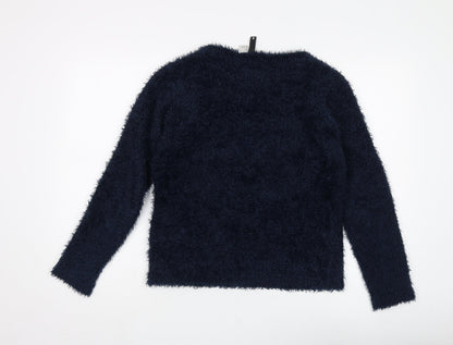 Womens UK Size 12 Divided Blue Pullover Jumper