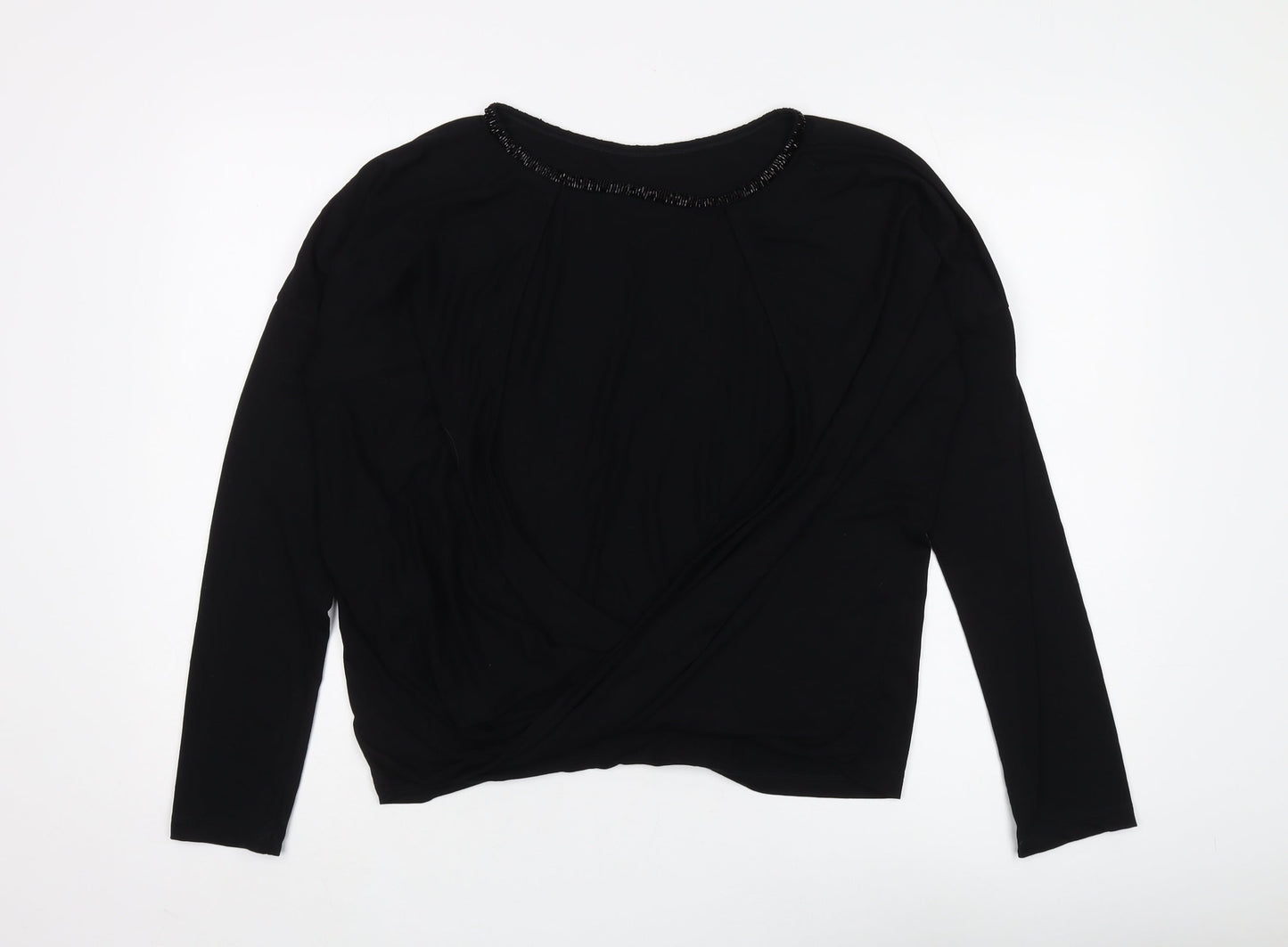 Womens UK Size S Religion Black Wrap Blouse