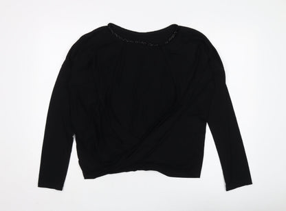 Womens UK Size S Religion Black Wrap Blouse