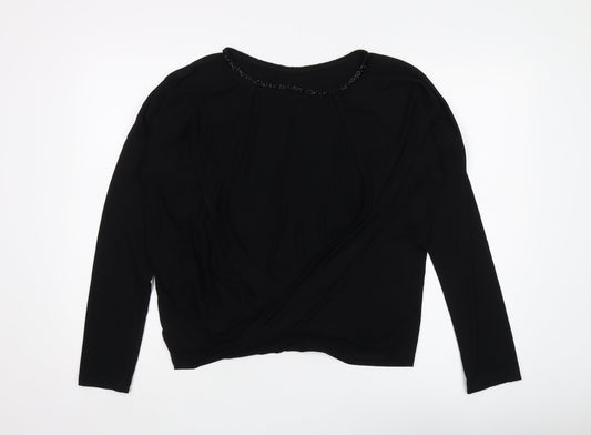 Womens UK Size S Religion Black Wrap Blouse