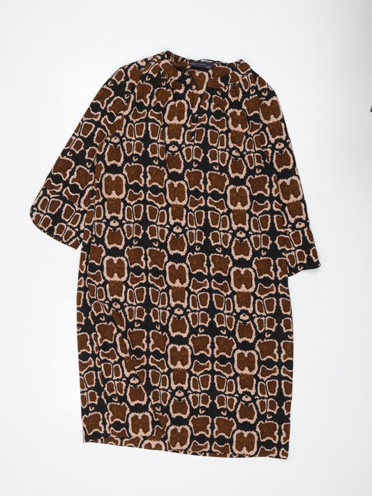Marks and Spencer Women's Animal Print Shift Dress - Size 12