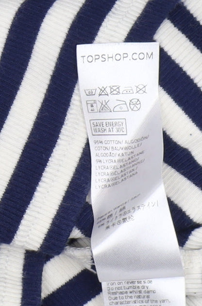 Topshop Women's Blue & White Striped Slip Dress