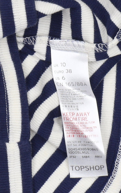 Topshop Women's Blue & White Striped Slip Dress