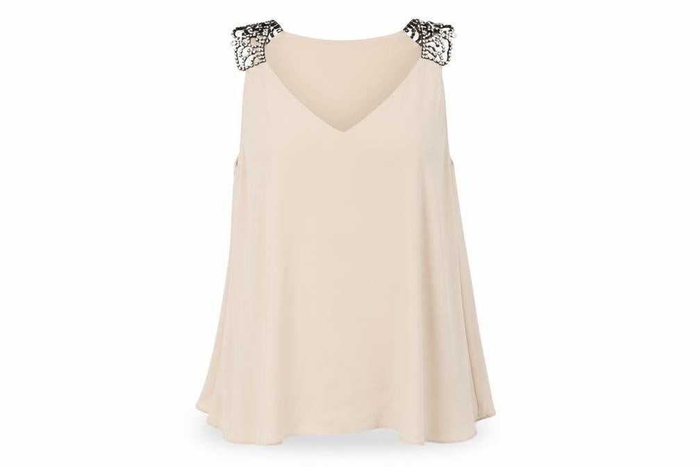 Womens UK Size 12 River Island Beige Basic Tank